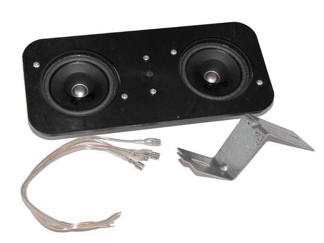 SPEAKER ASSY, In-Dash, High-Power, includes dual 3 1/2 inch O.D. 40 watt Kenwood speakers (featuring a 1 1/8 Inch O.D. tweeter) on a custom plate, mounts in factory location, repro