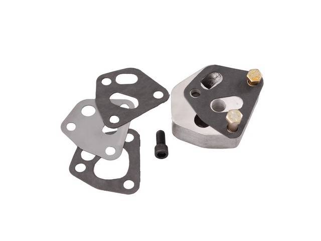 ADAPTER, Oil Filter, For Ram Air exhaust manifolds, allows proper filter to manifold clearance for cars using Ram Air exhaust manifolds, repro