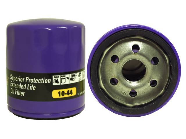 FILTER, Oil, Royal Purple, extended life, high flow, 25 micron media filter, nitrile rubber gasket, silicone anti drain back valve