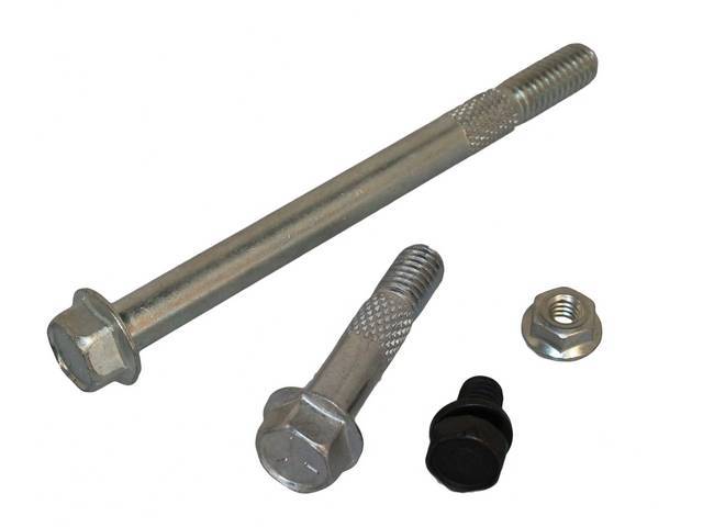 FASTENER KIT, STARTER AND BRACE, (4), 1.84 INCH AND 4.69 INCH FLANGE BOLTS, SPLIT SEMS-SCREW AND WASHER ASSY, NUT
