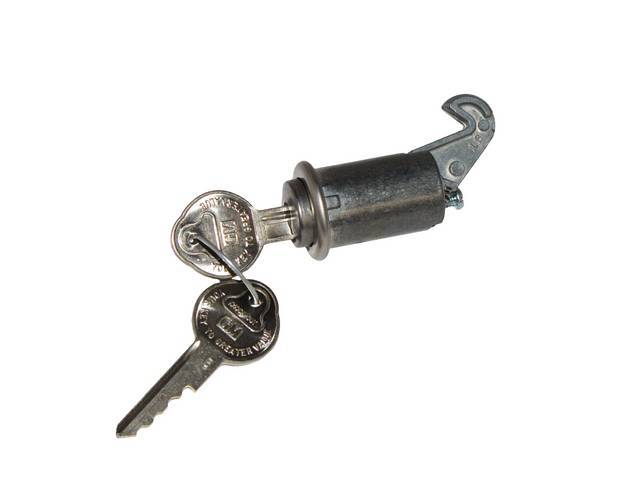 CYL AND KEYS, Glove Box, W/ Original Style Pearhead GM Key, Repro