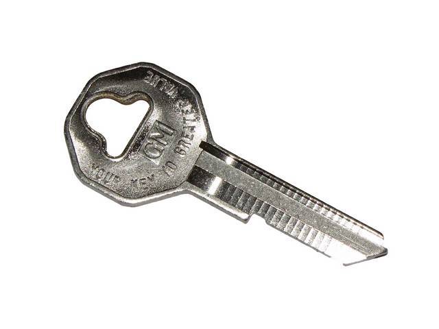 KEY BLANK, GM Octagon, Features *GM Your Key To Greater Value* wording on head, no letter stamped on keyway, OE correct repro
