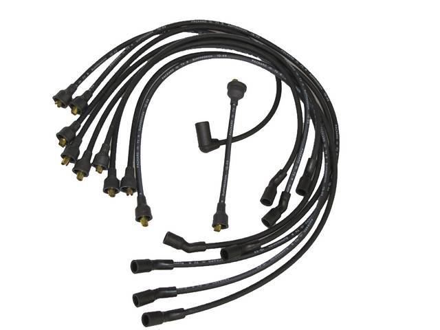 WIRE SET, Spark Plug, OE Correct, features black wires w/ *PACKARD*, *TVR*, *SUPPRESSION* and *1Q-69* date code, Repro, *** GOTO C-2239-B691 ***