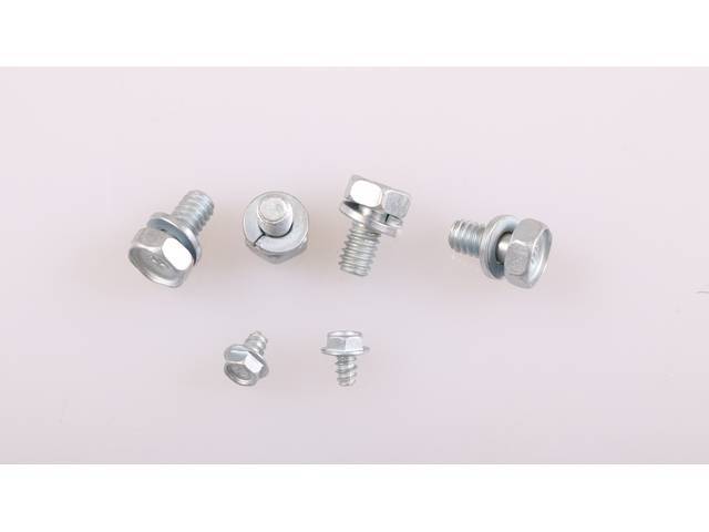 Ignition Wire Shields & Brackets Fastener Kit, 6-piece, OE Correct AMK Products reproduction for (64-70)
