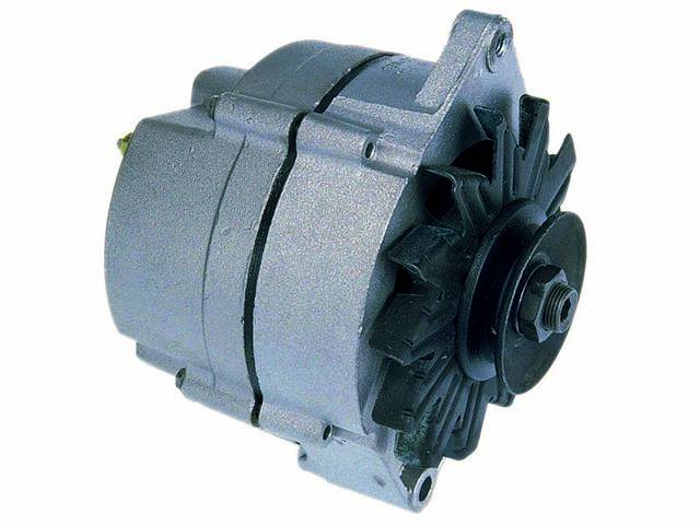 ALTERNATOR, 61 AMP, natural finish case w/ single groove pulley, Rebuilt by Delco Remy (OEM)