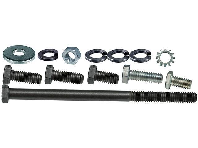 Alternator Fastener Kit, 13-piece kit, includes HX bolts, flat and split washers, and a nut, OE Correct reproduction