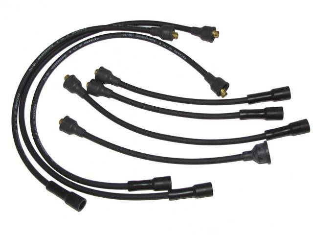 WIRE SET, Spark Plug, OE Correct, features black wires w/ *PACKARD*, *TVR*, *SUPPRESSION* and *1Q-70* date code, Repro