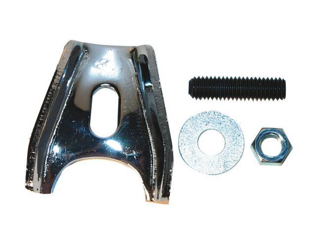 CLAMP, Distributor Hold Down, OE Style, Chrome Finish, Incl Hold Down Stud, Nut and Washer, Repro