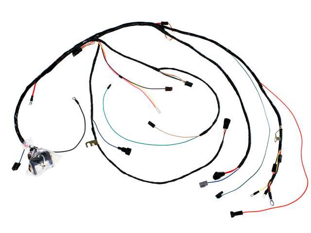 HARNESS, Engine, w/ H.E.I. distributor conversion, OE Style Repro   ** Does Not Incl Wiper Circuit, it is in the Front Light Harness C-2480-108A **