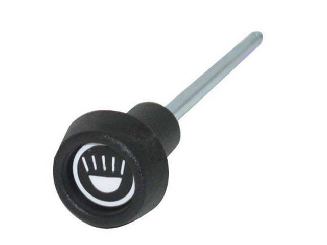Head Light Switch Knob and Rod, With Logo, Repro