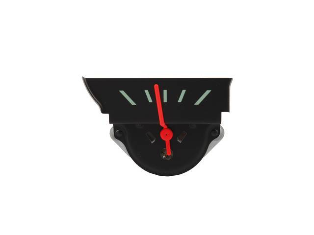 GAUGE, Electric Output / Ammeter, correct black finish face w/ green markings and red pointer, repro