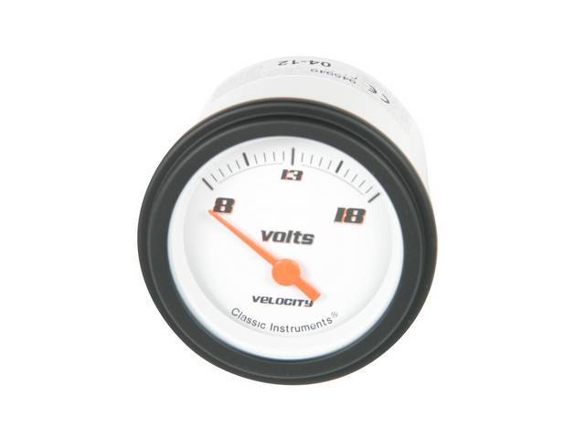 Gauge, Electric Output / Volts, Classic Instruments, Velocity White Series 