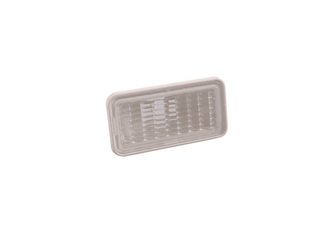 Side Marker Light Assembly, Front, Clear Lens W/ White Housing, RH or LH, US-made OE Correct reproduction
