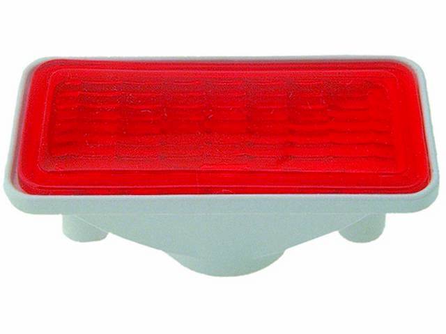 Side Marker Light assembly, Rear, Red Lens W/ White Housing, RH or LH, replacement style reproduction