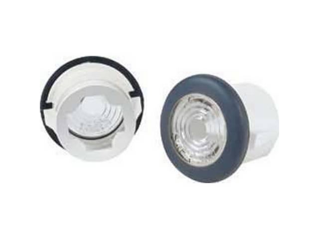 LIGHT ASSY SET, Side Marker, Front, clear lens w/ white housing, replaces original GM p/n 911138, repro