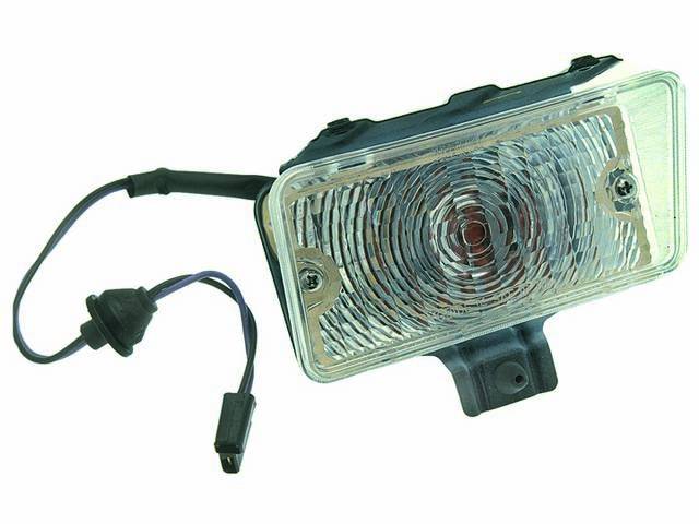 LIGHT ASSY, Parking, RH or LH, Incl clear lens w/o *SAE* and *GUIDE* lettering, gasket, housing, wiring, rubber bumper, socket and bulb, repro