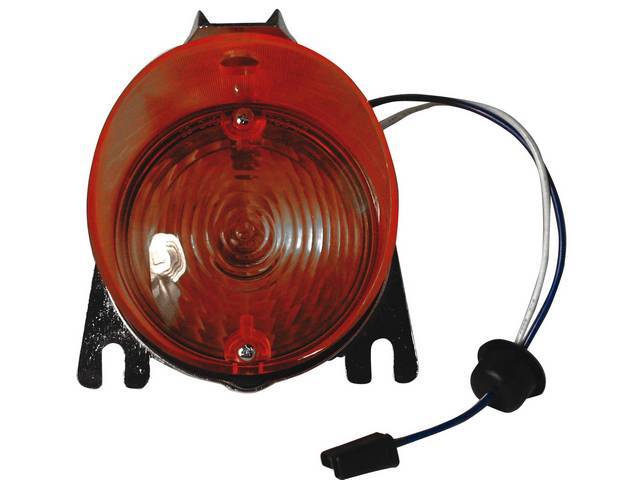 LIGHT ASSY, Parking, RH or LH, Incl amber lens w/o *SAE* and *GUIDE* lettering, gasket, housing, wiring, socket and bulb, repro