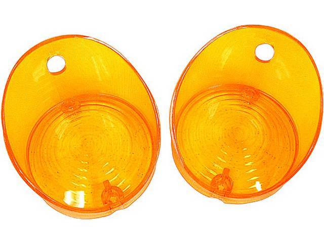LENS, Parking Light, Concours Correct amber lens w/ *SAE* and *GUIDE* lettering, US-Made Repro
