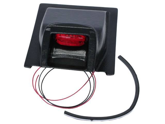 BRAKE LIGHT, High Mount Package Tray, Black, Molded ABS-Plastic W/ 2 Bulb Brake Light, Can Be Painted to Match