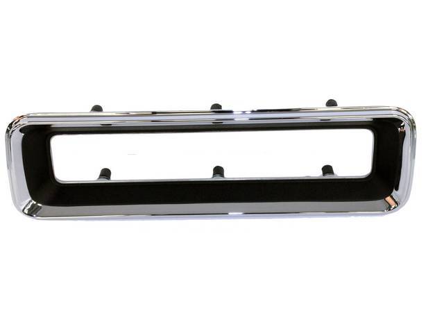 LH / Driver Side Tail Light Bezel, chrome with black painted inner section