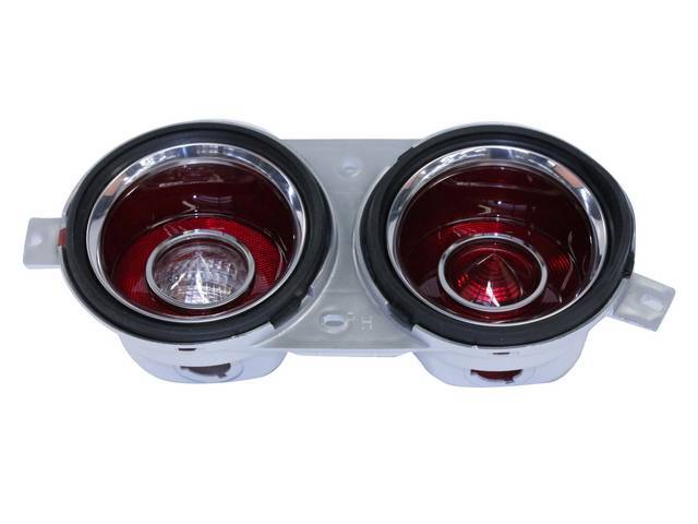 HOUSING ASSY, Tail Light, RH, incl housing, gaskets and std lenses (lenses do not have *guide* lettering or p/n like OE), Repro