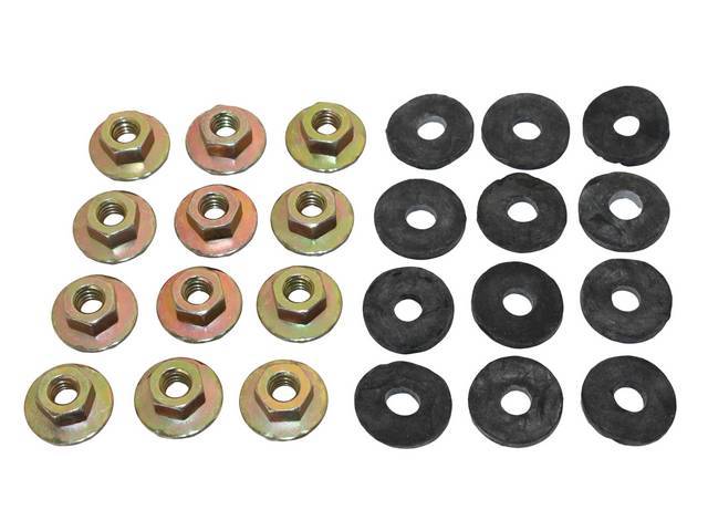 FASTENER KIT, TAIL LIGHTS, BODY, (12), CONI TOOTH KEPS NUTS