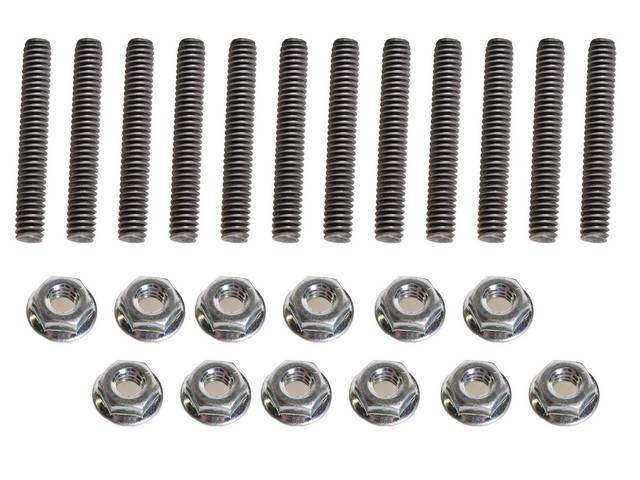 Tail Light Bezel Fastener Kit, (24) incl 12 studs and 12 nuts, does both bezels, reproduction