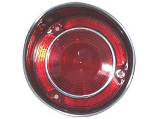 LENS, Tail Light, LH, w/ Trim, US-made OE Correct Repro