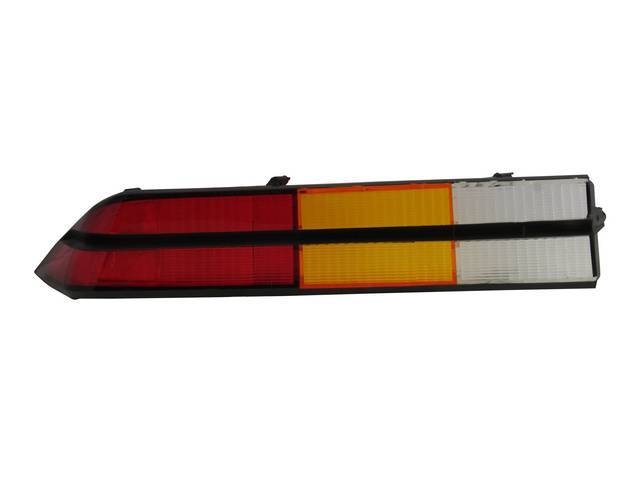 Tail Light Lens, LH, with black accents, repro