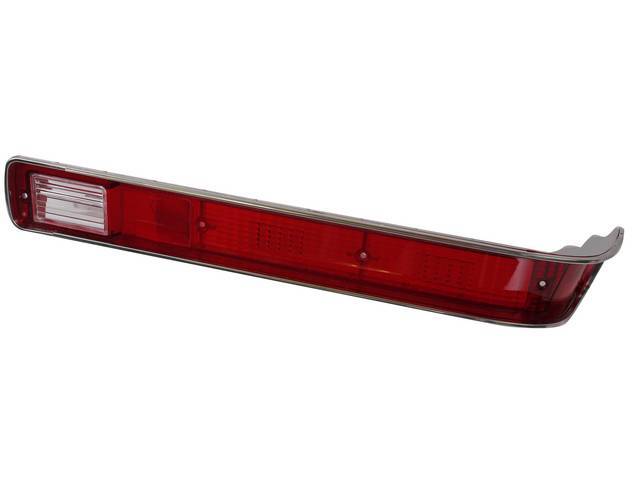 LENS, Tail Light, RH, incl outer stainless trim, repro