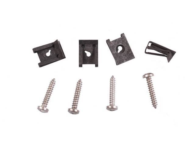 License Plate Light Fastener Kit, 4-pc OE Correct AMK Products reproduction for (74-77)