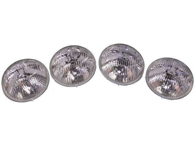 BULB SET, Head Light, Sealed Beam, 12 V *T3*, (2) incl two low beams and two high beams, reproduced off original GM prints, licensed by GM, Exact Repro