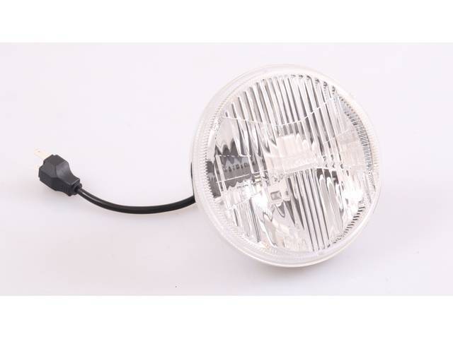 Retrobright LED Headlight Bulb, 5-3/4 inch Round, High Beam, 5700K Modern White, incl plug n play harness