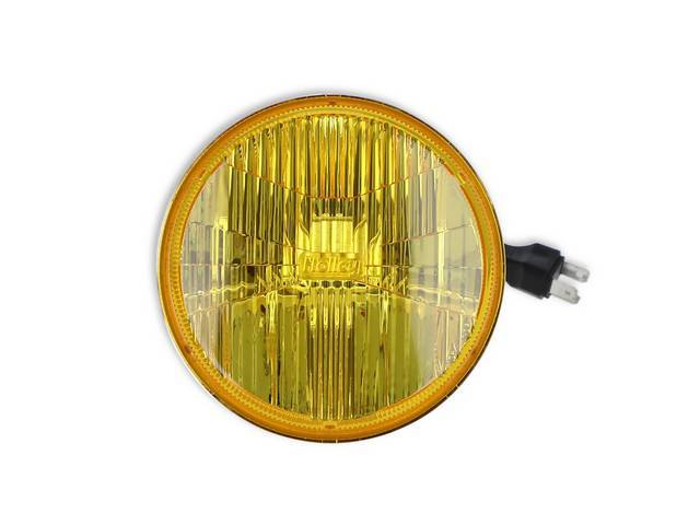 Retrobright LED Headlight Bulb, 5-3/4  inch Round, Low Beam, 5700K Modern White w/ Yellow Lens, each