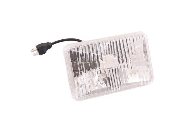 Retrobright LED Headlight Bulb, 4 X 6 inch Rectangular, Low Beam, 5700K Modern White, incl plug n play harness