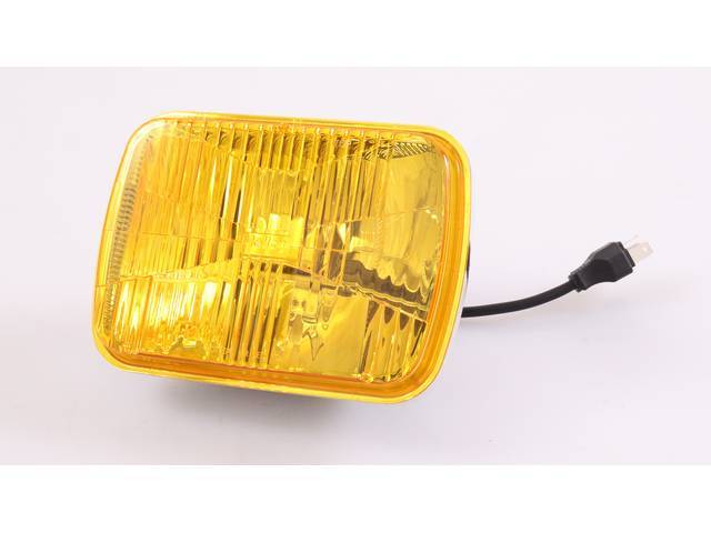 Retrobright LED Headlight Bulb, 5 X 7 inch Rectangular, 5700K Modern White w/ Yellow Lens, each
