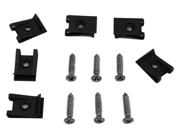 Fastener Kit, Head Light Bezels, (12) Incl Chrome Stainless Screws and Spring Nuts