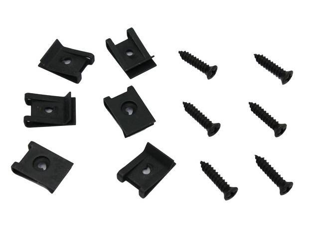 Fastener Kit, Head Light Bezels, (12) Incl Black Stainless Screws and Spring Nuts