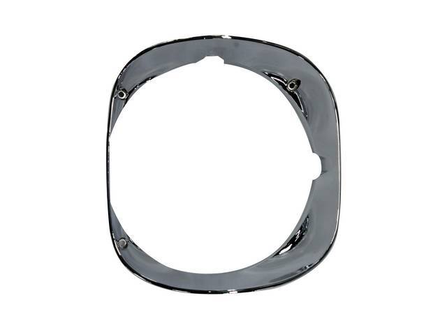BEZEL, Head Light, LH, chrome plated finish, replaces GM p/n 483413, repro