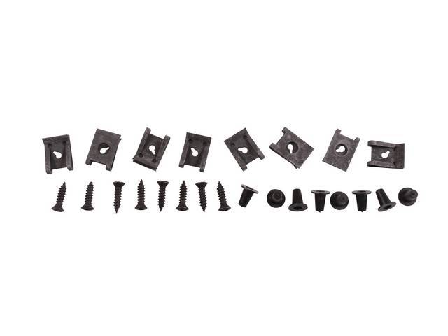 Hidden Headlight Door Fastener Kit, 24-piece, OE Correct AMK Products reproduction for (68-69)