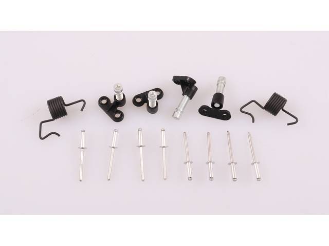 FASTENER KIT, Head Light Adjusters, (14) incl adjuster assemblies, rivets and springs, OE-correct repro