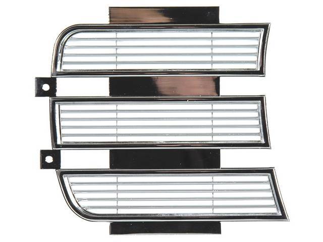 DOOR, Head light Cover, Middle, RH, DIE CAST CHROMED UNIT THAT SANDWICHES BETWEEN INNER And OUTER DOOR PIECES, Repro