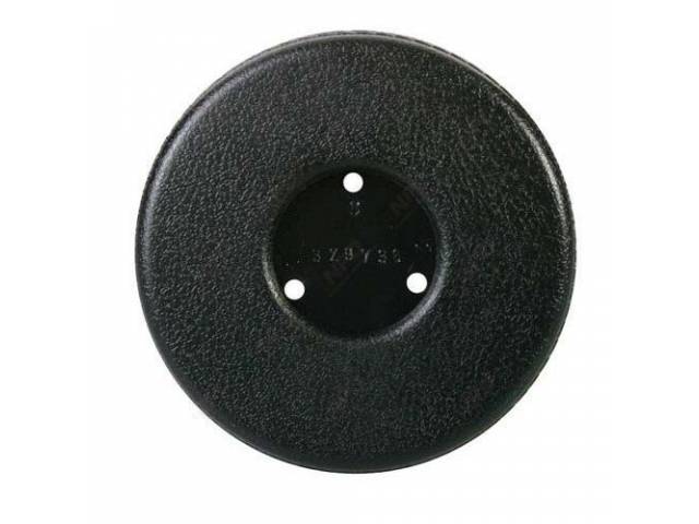CAP, HORN BUTTON, BLACK RUBBER PAD THAT FITS OVER C-2820-51 RETAINER AND HOLDS EMBLEM IN CENTER, REPRO