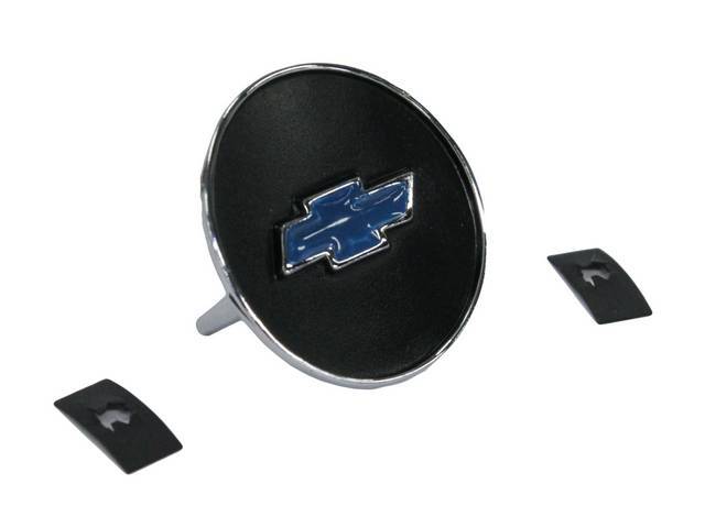 ORNAMENT, Steering Wheel Horn Shroud, Blue Bowtie on black circle background, repro