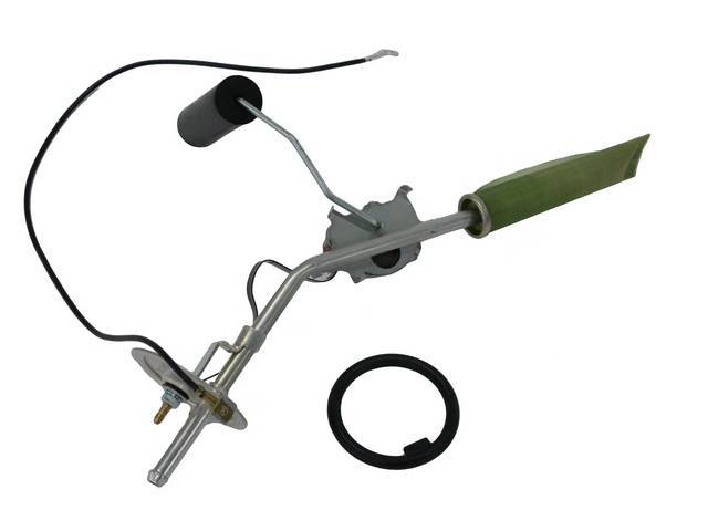 SENDER GAUGE (SENDING UNIT), Fuel Tank, 5/16 Inch O.D. single feed line w/o vent line, Incl gasket and filter sock, 0-90 OHM, repro