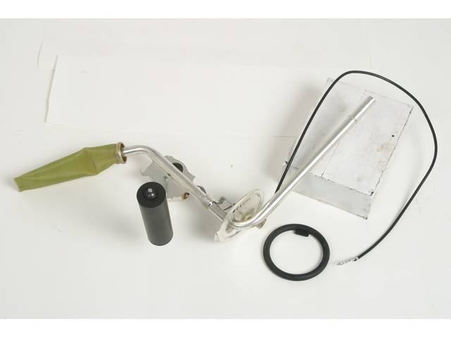 SENDER GAUGE (SENDING UNIT), Fuel Tank, 3/8 Inch O.D. single feed line w/o vent line, Incl gasket and filter sock, 0-90 OHM, Repro