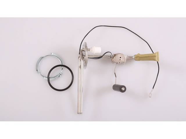 Fuel Tank Sending Unit, w/o AC, feed and return line, includes gasket and filter sock, 0-90 OHM, Reproduction for (73-77)