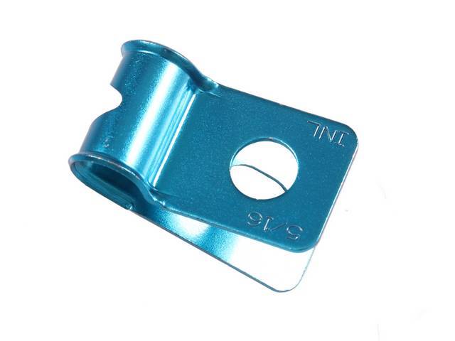 Brake and Fuel Line Clip, Single Line R Style with Tab holds 5/16 inch tube size, Reproduction