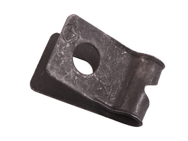 Brake and Fuel Line Clip, Single Line R Style w/o Tab holds 1/4 inch tube size, Reproduction