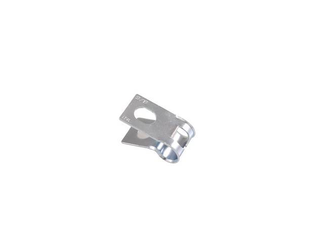 Brake and Fuel Line Clip, Single Line R Style w/o Tab holds 3/8 inch tube size, Reproduction